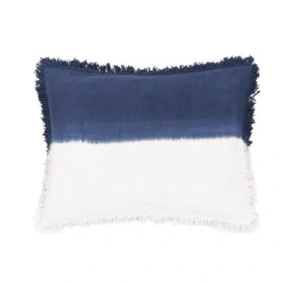Carol & Frank Aster Two-tone Cotton Standard Sham 20" X 26" In Blue