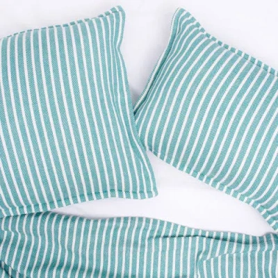 Carol & Frank Bengal Stripe Blanket In Green