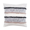 Carol & Frank Benn Striped Tufted Texture Cotton Decorative Throw Pillow, 20" X 20" With Insert In Black