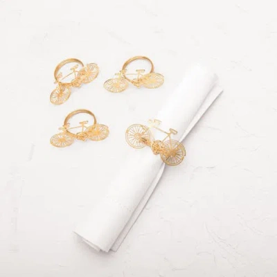Carol & Frank Bicycle Easter Gold Handcrafted Napkin Ring