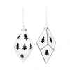 Carol & Frank Black & White Tree Pattern Ornament Set Of 2 In Multi