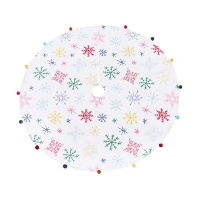 Carol & Frank Boho Christmas Tree Skirt In Blue