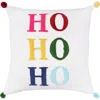 Carol & Frank Boho Hohoho Throw Pillow, 18" X 18" In Red