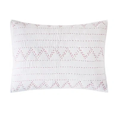 Carol & Frank Breck Sham In White;red