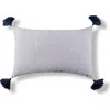 Carol & Frank Bree Vertical Stripe Tasseled Cotton Accent Pillow In Blue