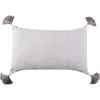 Carol & Frank Bree Vertical Stripe Tasseled Cotton Accent Pillow In Gray