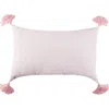 Carol & Frank Bree Vertical Stripe Tasseled Cotton Accent Pillow In Pink