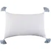 Carol & Frank Bree Vertical Stripe Tasseled Cotton Accent Pillow In White