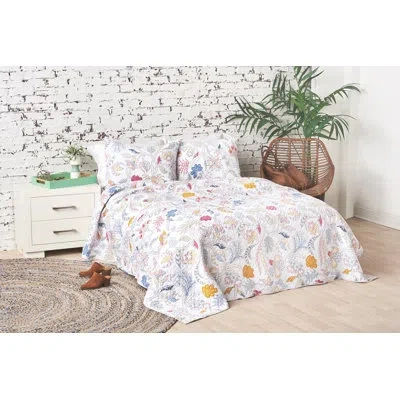 Carol & Frank Brie Hayley Cotton Reversible Quilt In Flamingo