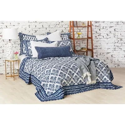 Carol & Frank Cassie Cotton Reversible Quilt In Indigo