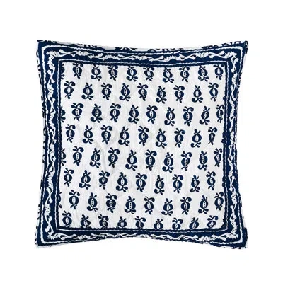 Carol & Frank Cassie Sham In White;navy