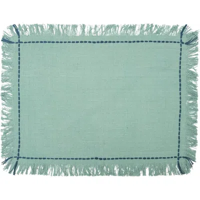 Carol & Frank Cheryl Surf Placemats Set Of 4 Blue Quilted Washable Placemat