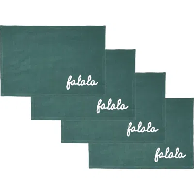 Carol & Frank Christmas Holiday Tufted Solid Placemats Set Of 4 In Green