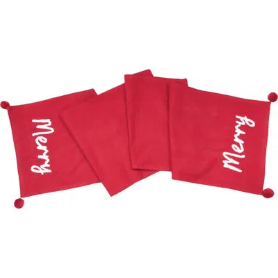 Carol & Frank Christmas Holidays Tufted Solid Runners Collection In Red