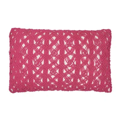 Carol & Frank Clyde Cotton Lumbar Pillow In Flamingo