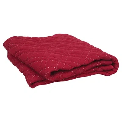 Carol & Frank Cotton Percale Comforter In Red