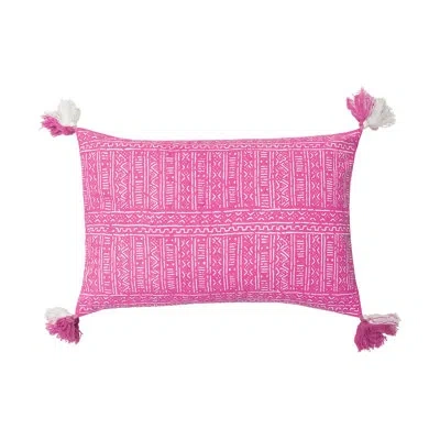 Carol & Frank Cyrus Cotton Lumbar Pillow In Flamingo