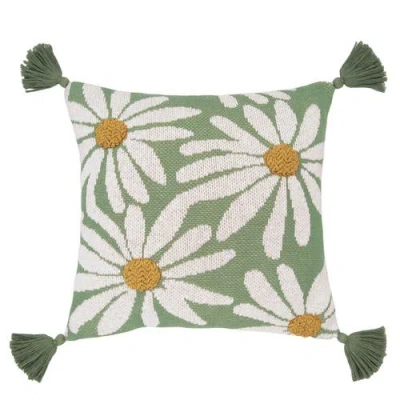 Carol & Frank Daisy Throw Pillow In Green