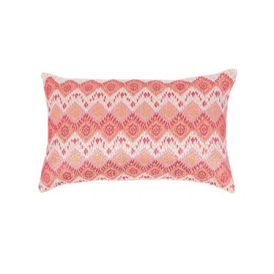 Carol & Frank Darla Woven Geometric Diamond Cotton Decorative Throw Pillow, 14" X 22" In Red