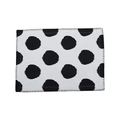Carol & Frank Dot Onyx Black Polka Dot Cotton Placemat