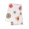 Carol & Frank Fallon Classy Abstract Botanical Tufted Throw Blanket For Bed Accent Décor In White