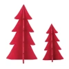 Carol & Frank Flocked Red Tree Figurine Set Of 2 In Red