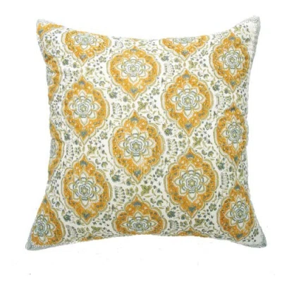 Carol & Frank Freddie Ochre Cotton Euro Sham 26" X 26" In Yellow