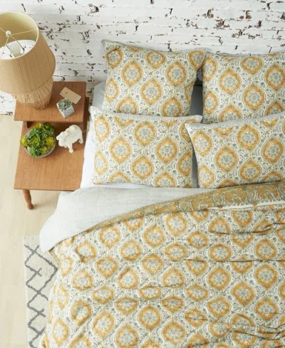 Carol & Frank Freddie Ochre Queen Quilt In Yellow