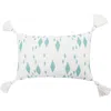 Carol & Frank Granby Surf Rectangle Oblong Woven Decorative Accent Pillow, W/ Tassels In Blue