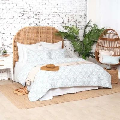 Carol & Frank Halsey Scallop King 3-piece Quilt Bedding Set In Blue