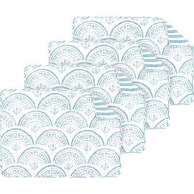 Carol & Frank Halsey Set Of 4 Placemats13" X 19" In Blue