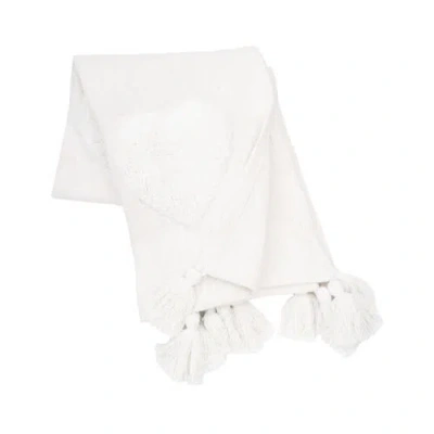 Carol & Frank Heart Throw In White