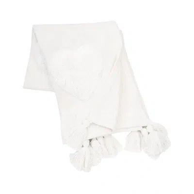 Carol & Frank Heart Throw In White
