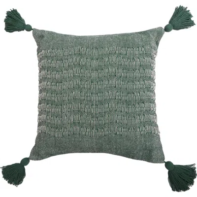 Carol & Frank Hodges Large Woven Throw Pillow With Insert In Green