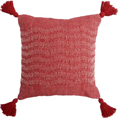 Carol & Frank Hodges Large Woven Throw Pillow With Insert In Red