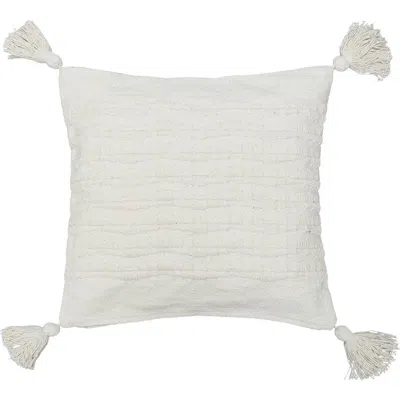 Carol & Frank Hodges Large Woven Throw Pillow With Insert In White