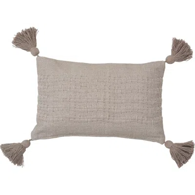 Carol & Frank Hodges Woven Throw Pillow With Tassels In Gray