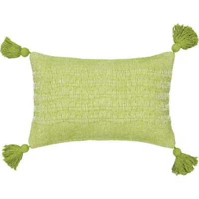 Carol & Frank Hodges Woven Throw Pillow With Tassels In Green