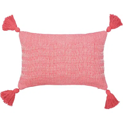 Carol & Frank Hodges Woven Throw Pillow With Tassels In Red