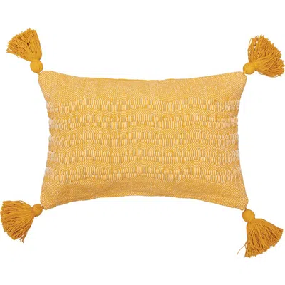 Carol & Frank Hodges Woven Throw Pillow With Tassels In Yellow