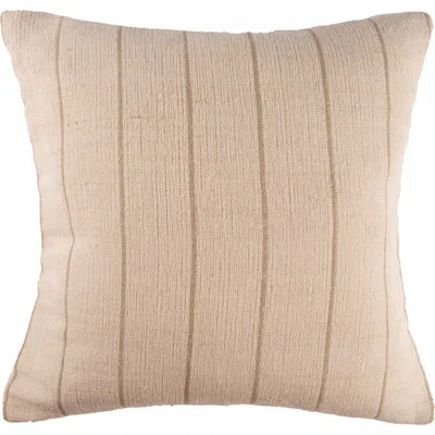 Carol & Frank Jute Stripe Cotton Throw Pillow, Get In Brown