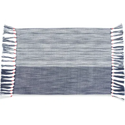 Carol & Frank Kerbey Indigo Tasseled Placemats Set Of 4, 13" X 19" In Blue