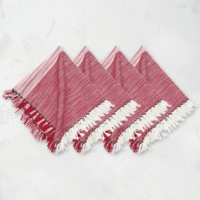 Carol & Frank Kerbey Ruby Napkins Set Of 4 In Pink