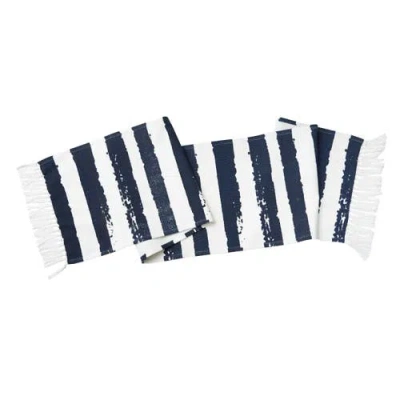 Carol & Frank Langley Indigo Table Runner 14" X 72" In Blue
