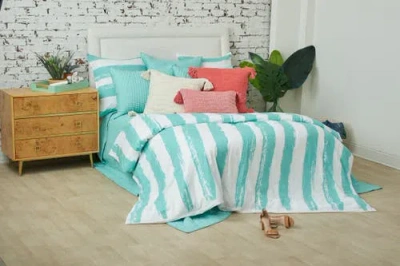 Carol & Frank Langley Queen Duvet Cover In Blue