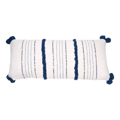 Carol & Frank Lee Cotton Lumbar Rectangular Pillow Cover & Insert In Blue