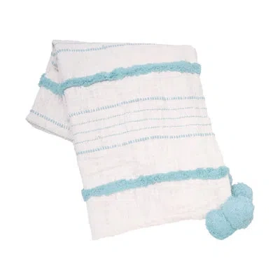 Carol & Frank Lee Indigo Throw In White