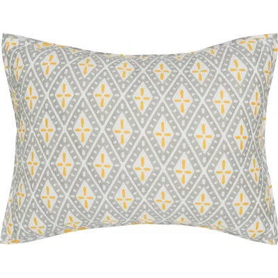 Carol & Frank Liam Ochre Cotton Standard Sham 20" X 26" In Gray