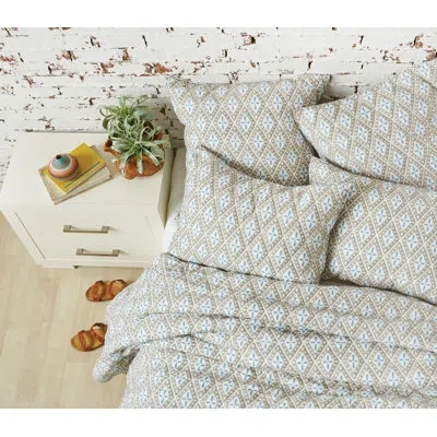 Carol & Frank Liam Sky Cotton Reversible Quilt In Gray