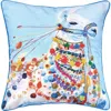 Carol & Frank Llama Boho Blue Multicolor Cotton Decor Throw Pillow, 22" X 22" Cover And Insert Set In Blue
